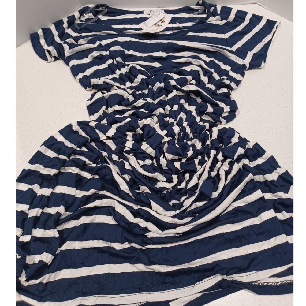 NEW EXIST Blouson Striped Navy Size 3X